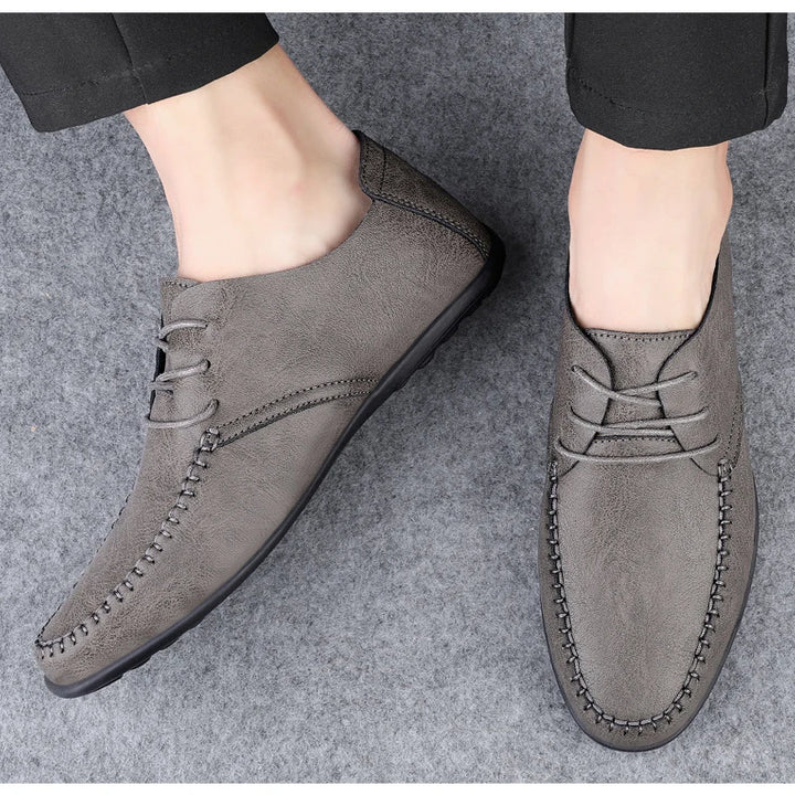 Leather Men Shoes Fashion Formal Men Shoes Moccasins Italian Breathable Male Driving Shoes Black Plus Size 38-47
