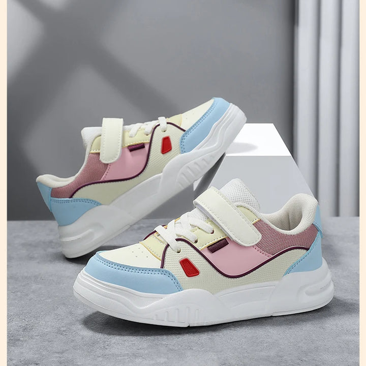 Kids Spring Sneakers Girls School Casual Shoes Outdoor Breathable Running Shoes Light Soft Tenis Pink Non-slip Children Shoes