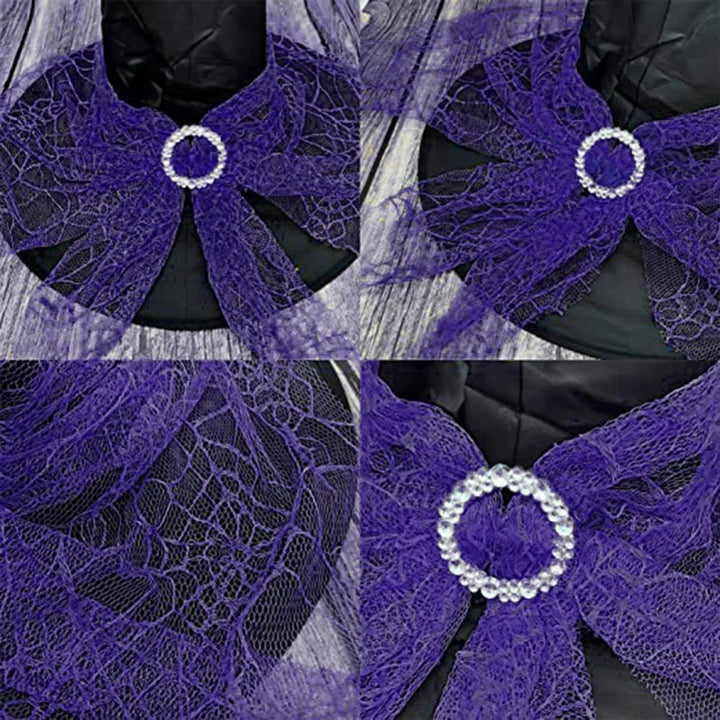 Halloween Witch Hat Decoration Props Reusable Witches Hats Cloth Adult Children Cosplay Hat Prop Party Cosplay Polyester Taffeta