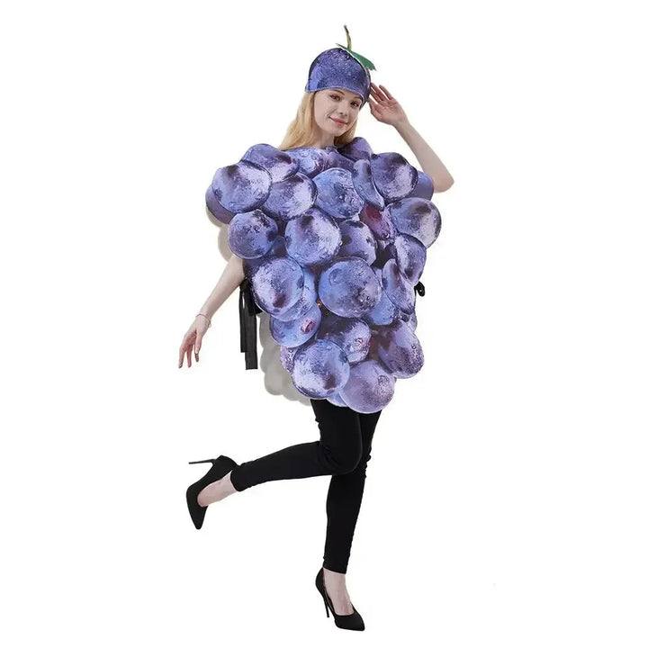 Halloween Grape Costume Fruit Party Clothing For Adult