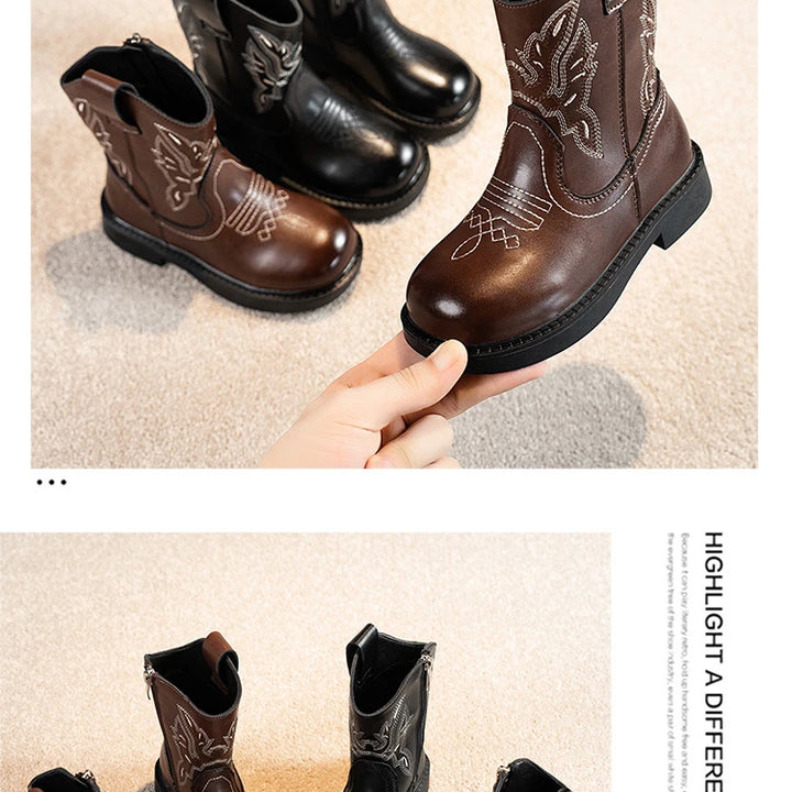 Zapatos Niña Girls Boots Waterproof Cowboy Boots Childrens New Fashion Short Anti Slippery Boot Thick  Boot Kids Boot Botas Niña