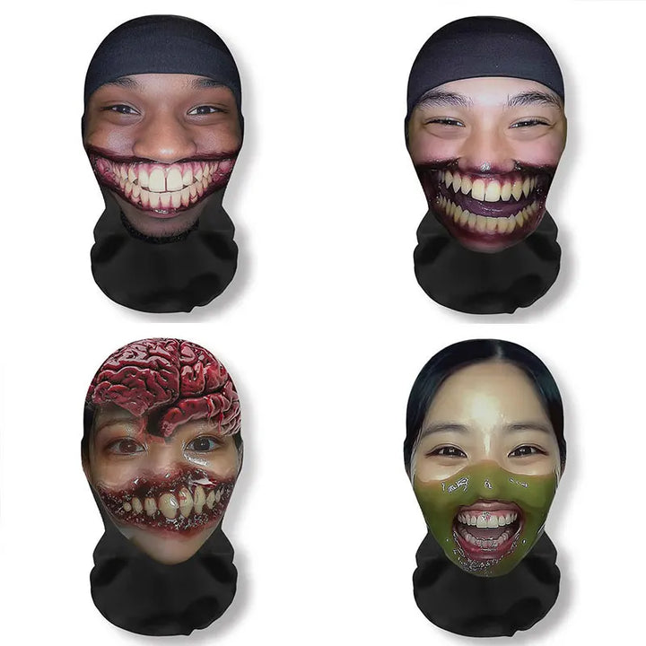 Halloween Terrifying Face Masks Funny Cosplay Realistic Zombies Full Face Mask Party Props Elastic Mesh Balaclava Headcovers