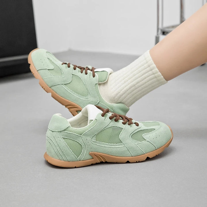 Women Sneakers Spring Summer Wear New Genuine Leather Retro Fashion Casual Flats Women Lace-up German Training Shoes Women