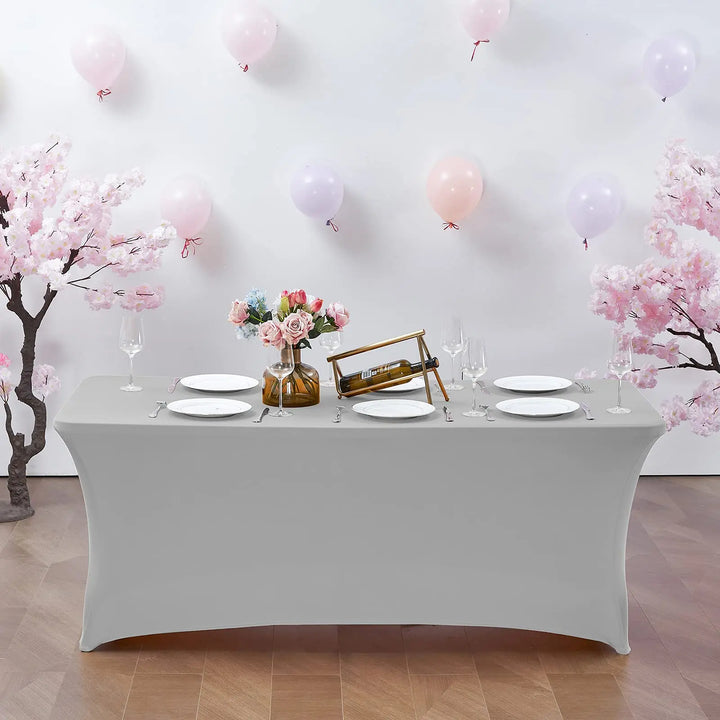1Pc Spandex Table Cover for 6FT/4FT Table Universal Fitted Stretch Tablecloth for Party, Banquet, Wedding and Events