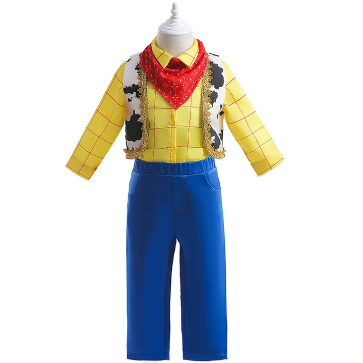 Halloween Boys Girls Children Bow Tie Ballet Skirt Denim Scarf Vest Clothes Princess Dress Toy Cartoon Role Playing Set Clothing