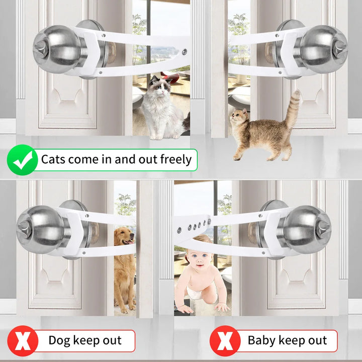 Cat Door Holder Latch Adjustable Dog Door Stopper Elastic Gate Lock Flex Latch Strap Keep Dog Out From Entering Pet Gate Supply