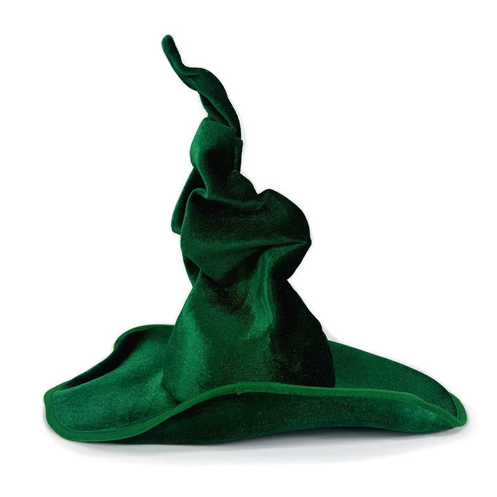 Halloween Witch Hat Velvet Witch Hat Women'S Soft Retro Black Twisted Pleated Witch Hat Halloween Role-Playing Party Props