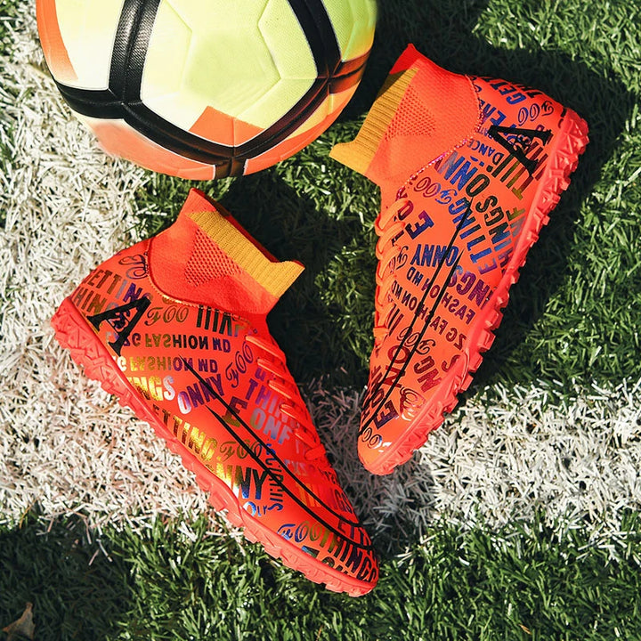 2025 New Hot Sale Football Boots Child Sneakers High Top AG Soccer Shoes Boys Outdoor Grass Training Shoes For Kids chuteiras de