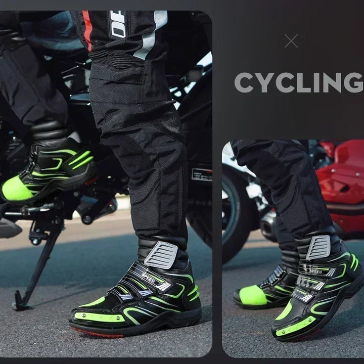 Boots Motorbike Racing Ankle Men Leather Motos Breathable Anti Slip Wear-resistant Riders Length Shoes 2025 New Motorcycle Boots