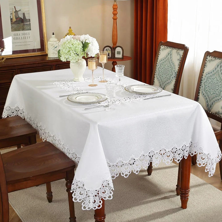 Elegance for Every Occasion
This white floral lace embroidered tablecloth adds a touch of sophistication to any setting. Waterproof, versatile, and perfect for dining tables, weddings, or home décor. ✨🍽️