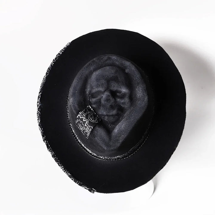 2024 Halloween New Skull Hat Western European Cowboy Hat Ball Hat Sad Reaper Handmade Skull Hat Party Hats