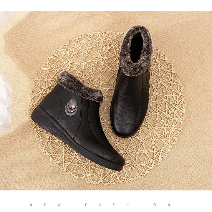 Women's Boots 2024 New Arrival Winter Snow Booties Female Fur Ankle Boots Waterproof Winter Warm Plush Shoes Non-slip Mom Bota
