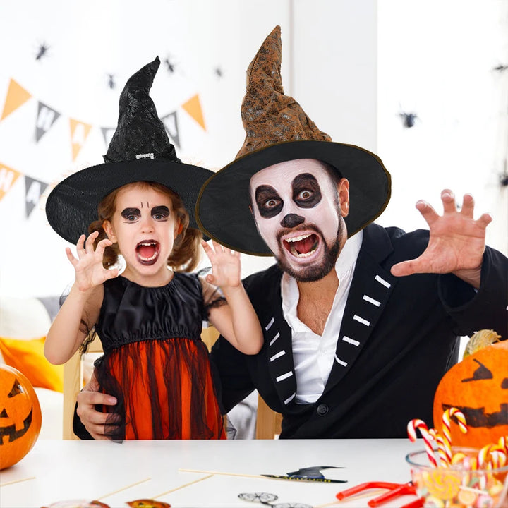 Halloween Witch Wizard Black Hat Party Cosplay Costume Headgear Devil Cap Prop Halloween Party Decoration Supplies For Women Men