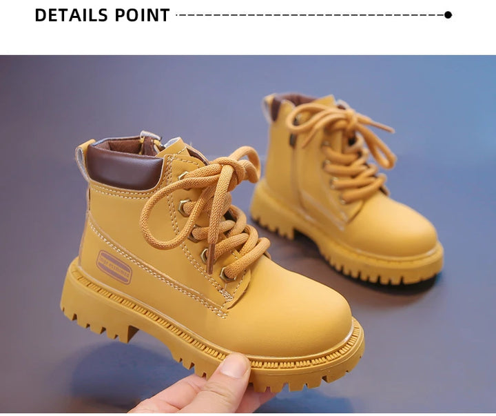 Kids Ankle Boots for Boys Girls 2025 New Autumn Toddler Hiking Boots Breathable Non-slip Korean School Shoes for Rainy Season