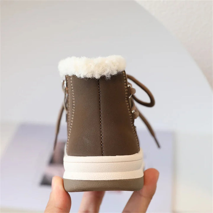 2025 New Autumn/Winter Children Boots For Boys Warm Plush Rubber Sole Toddler Kids Sneakers  Fashion Girls Boots 21-30