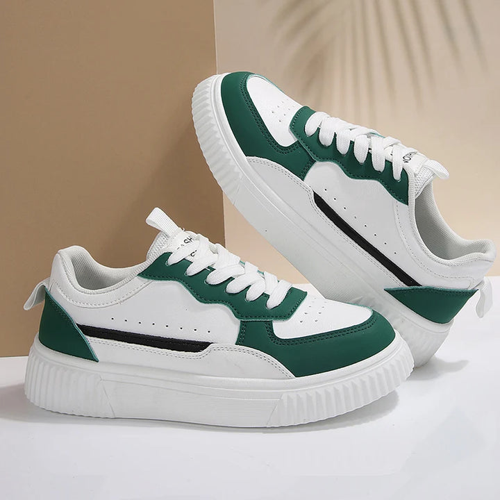Women Sneakers Spring Autumn Plus Size White Sneaker Women Leather Platform Vulcanizd Shoes Woman Comfort Lace Up Flat Sneakers