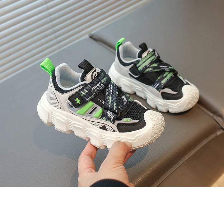 Kids Casual Sneakers for Boys Girls 2025 Autumn New Toddler Colorblock Versatile Sneakers Breathable Soft Sole School Footwear