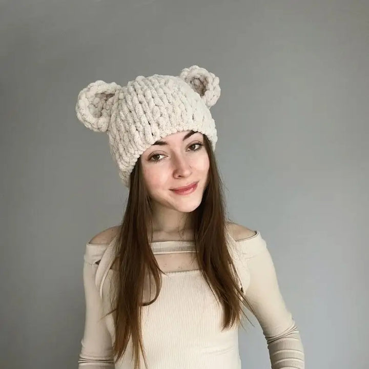 Halloween Funny Rabbit Ears Creative Knitted Hat Beanies Warm Full Face Cover Ski Mask Hat Windproof Balaclava Hat Outdoor Sport