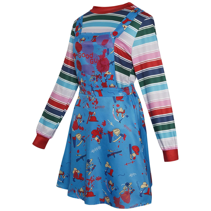 Halloween Baby Ghost Dress Horrible Bloody Dress Movie Cospaly Costume Day of The Dead Two-Piece Set Women Carnival Wear