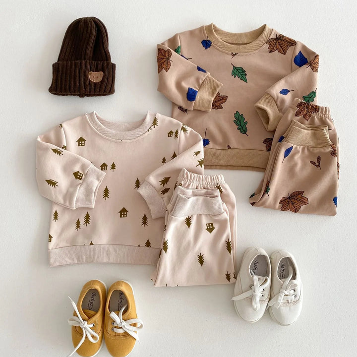 Newborn Baby Boy Girl Clothing Sets Spring Clothes 2PCS Outfits Long Sleeve Hoodie Top Sweatshirt+Elastic Pants Baby Items