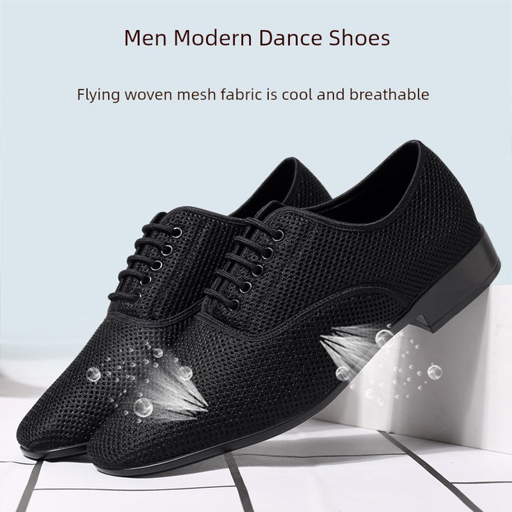 Dance Qingyun Men Flyknit Net Dancing Shoes Latin Dance Shoes Ballroom Dance Modern Dance Square Dance Shoes Dancing Shoes Breathable