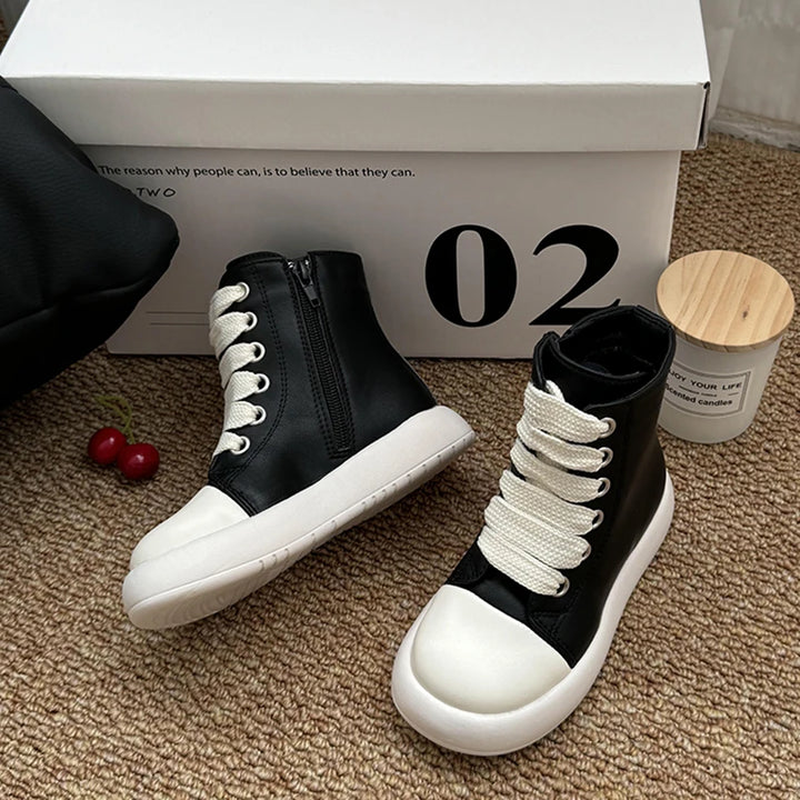 Children's Boots Autumn and Winter New Korean Style Short Boots for Boys and Girls Waterproof Mid-Calf Baby Girl Leather Boots Fashionable Brand Shoes