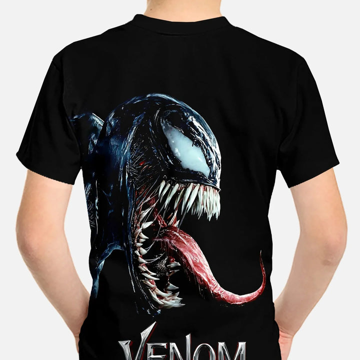 Marvels Venom Print Baby Clothing 5 to 14 Years Male Outdoor Clothes for Children Boy Girl Child T-Shirt Top Shirts