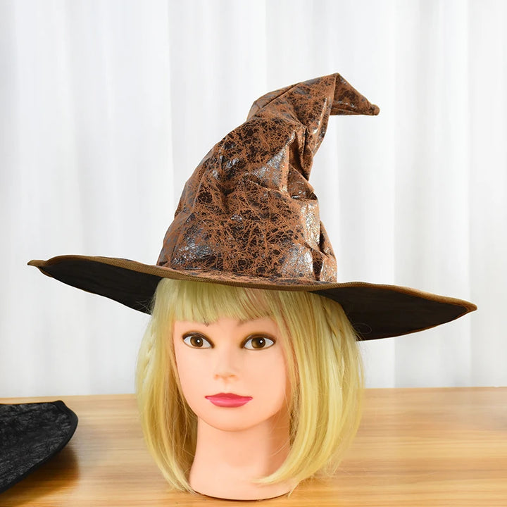 Halloween Witch Wizard Black Hat Party Cosplay Costume Headgear Devil Cap Prop Halloween Party Decoration Supplies For Women Men