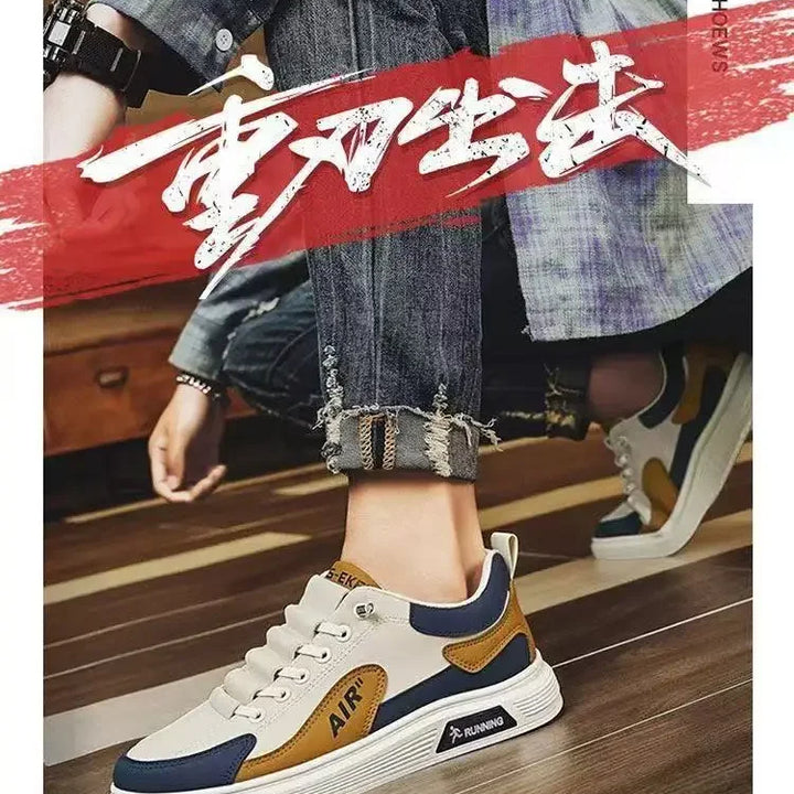 2025 new men's shoes with low top leather, fashionable and trendy running and sports, one foot casual shoes, and trendy shoes