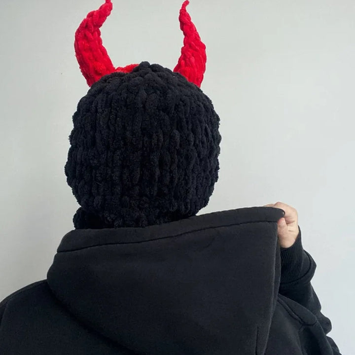 Halloween Funny Rabbit Ears Creative Knitted Hat Beanies Warm Full Face Cover Ski Mask Hat Windproof Balaclava Hat Outdoor Sport