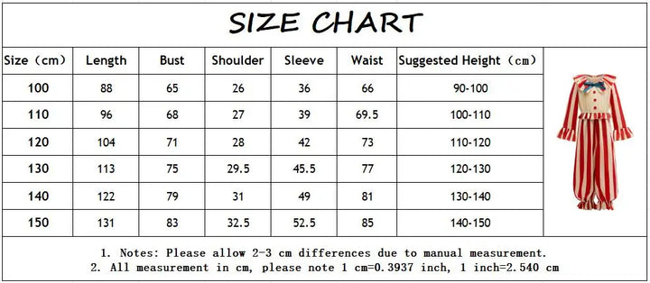 Halloween Funny Clown Cosplay Costume For Children Red Striped Jumpsuit Boys Girls Party Dresses Up Ruffle Girl Clothes Outfits