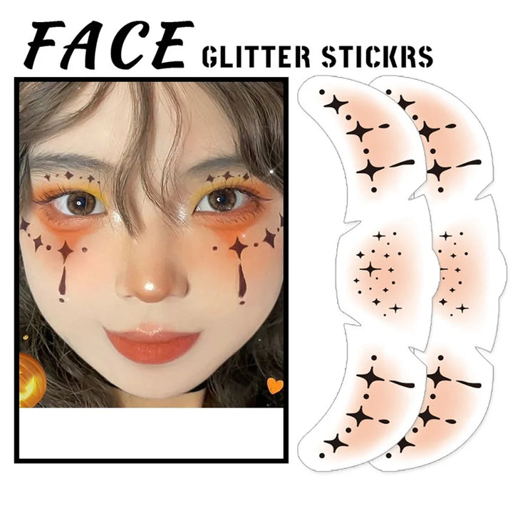Halloween Face Tattoo Sticker Hot Stamping Freckles Makeup Radiation Fake Freckles Temporary Tattoo Stickers Face Makeup Patch