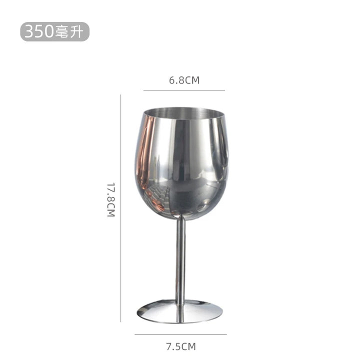 Stainless Steel Wine Glass Goblet Drinking Cup Champagne Glass Party Home Bar Supply