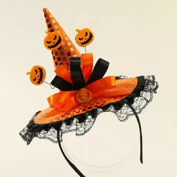 Halloween Headband Funny Pumpkin Hat Magic Hat Children Youth Fashion Trend Holiday Decorations Party Show Hair Accessories