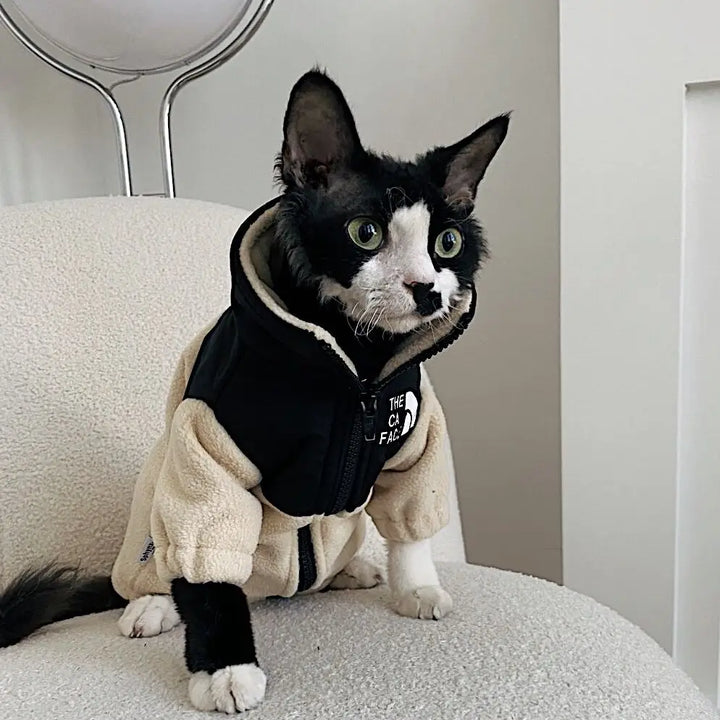 Luxury Winter Undershirt for Sphynx Cat Reflective Pet Clothes Reflective Pet Clothes Cat Jacket Devon Rex Sweatshirt in Autumn