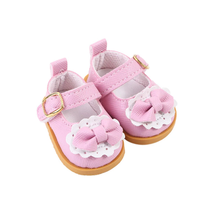 Kids Toy DIY Doll 14 Inches Cotton Doll 5.5cm Handmade Boots Mini Bow Shoes Doll Casual Shoes Doll Leather Shoes Doll Shoes