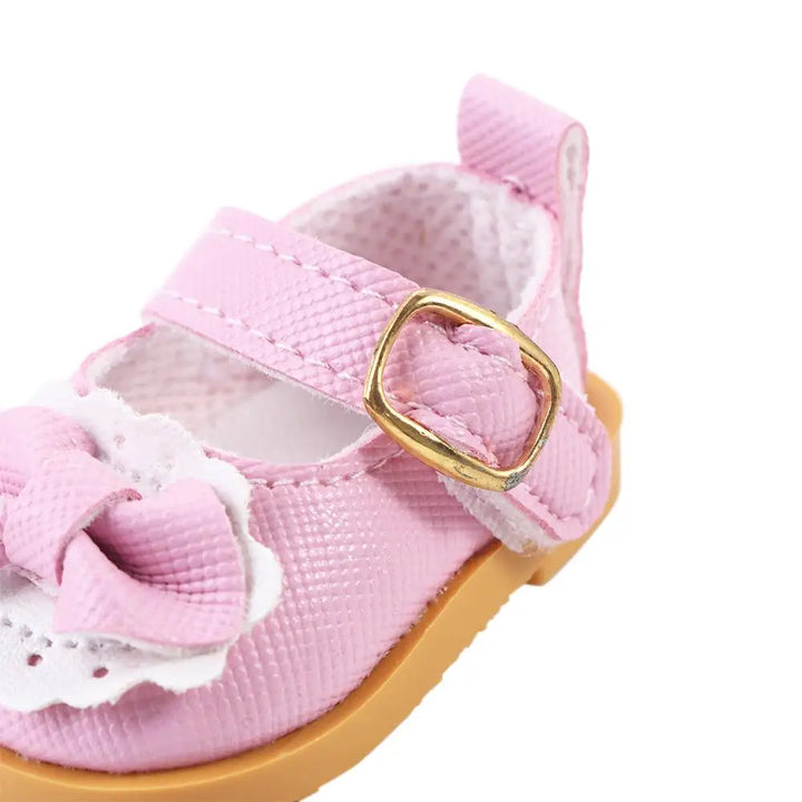 Kids Toy DIY Doll 14 Inches Cotton Doll 5.5cm Handmade Boots Mini Bow Shoes Doll Casual Shoes Doll Leather Shoes Doll Shoes