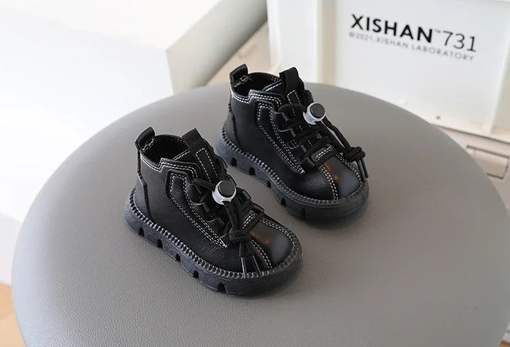Boys Boots Kids Ankle Boots 2025 Autumn Winter New Toddlers Children Fashion Boots for Little Boy Girl Lace-up Soft Rubber