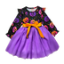Children Halloween Clothes Girl Dresses Pumpkin Ghost Face Pattern Long Sleeved Girls Party Dresses 2-8Y Halloween Costume