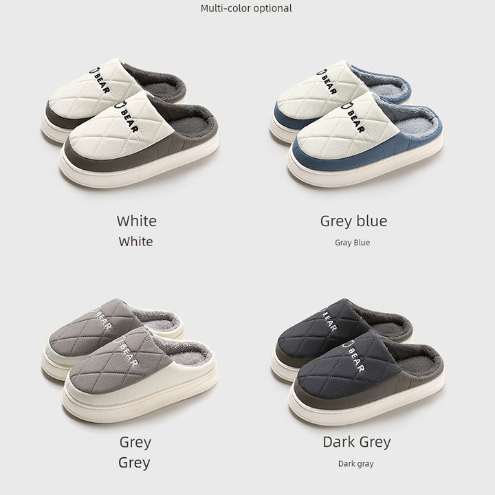 Waterproof Cotton Slippers Men Autumn and Winter 2025 New Arrival Indoor Home Non-Slip down Heattech Cotton Slippers Men's Winter