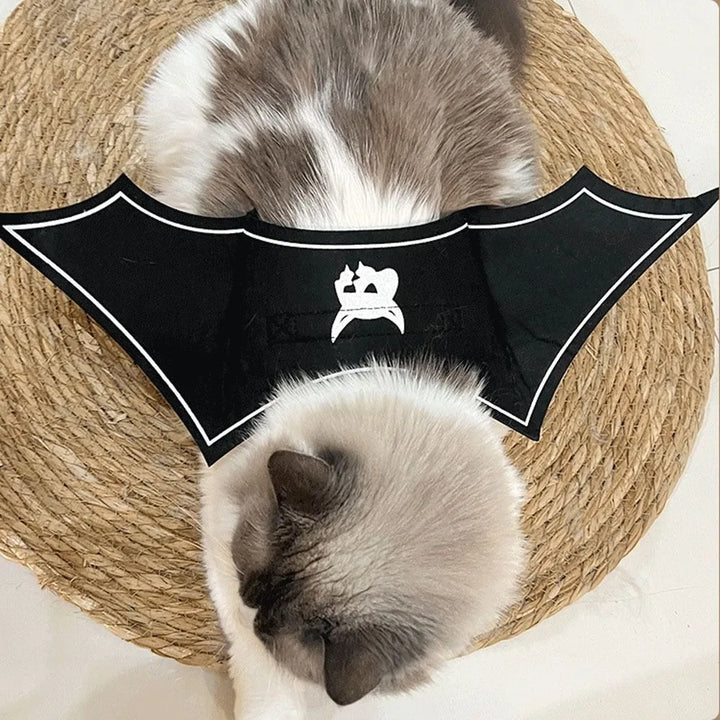 Halloween Cat Dress Up Costume Soft Adjustable Cats Bat Wing Cosplay Clothes Polyester Halloween Party Supplies Pet Supplies