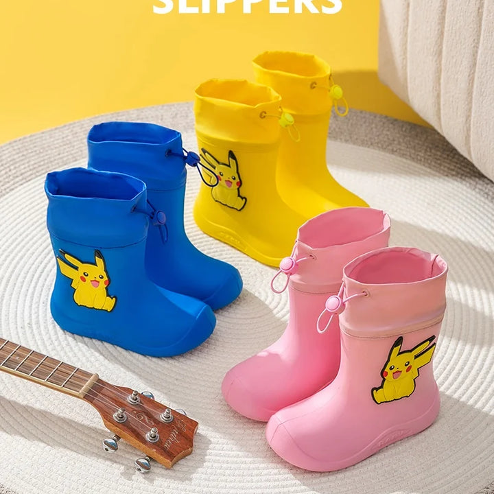 Pokemon Pikachu Pink Rubber Boots for Kids Waterproof Shoes Infant Rain Boots Girls Child Rain Boot Kid Baby Kids' Rainboots Boy