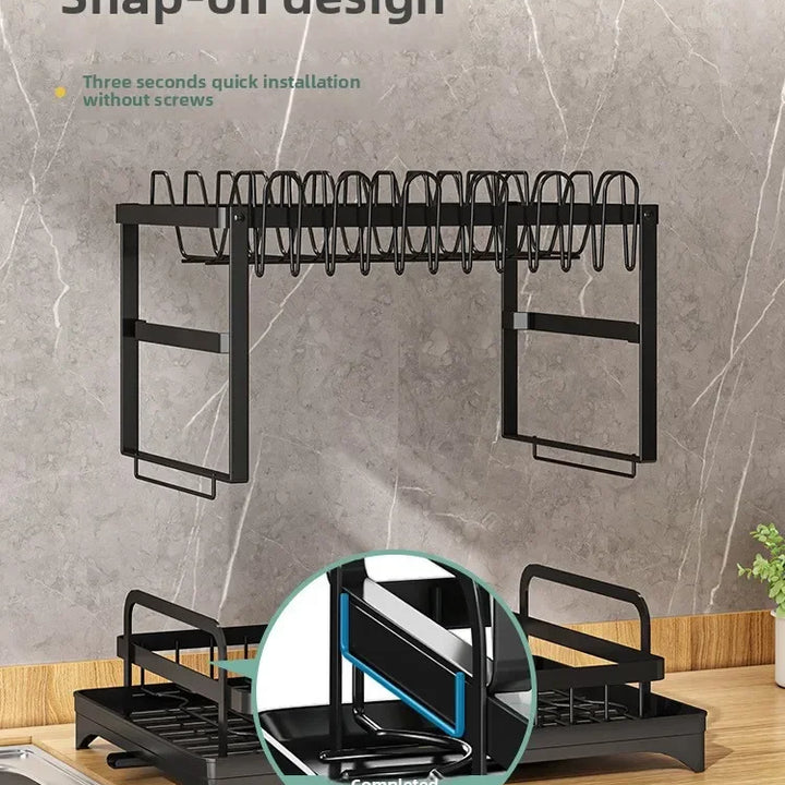 Kitchen utensil drain pipe drain storage rack countertop utensil drain, chopstick storage rack with cup holder
