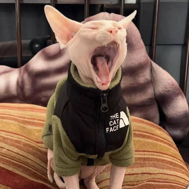 Luxury Winter Undershirt for Sphynx Cat Reflective Pet Clothes Reflective Pet Clothes Cat Jacket Devon Rex Sweatshirt in Autumn
