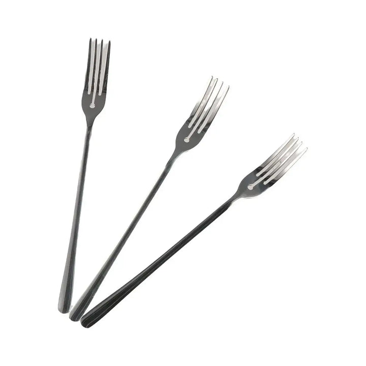 Kitchen Utensils Long Handle Stainless Steel Dessert Fork Silver/gold Korean Dinner Fork Four Tine Fruit Forks Restaurant