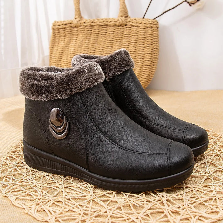 Women's Boots 2024 New Arrival Winter Snow Booties Female Fur Ankle Boots Waterproof Winter Warm Plush Shoes Non-slip Mom Bota