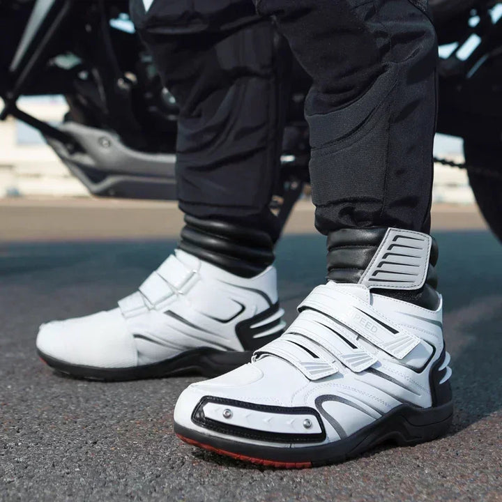 Boots Motorbike Racing Ankle Men Leather Motos Breathable Anti Slip Wear-resistant Riders Length Shoes 2025 New Motorcycle Boots