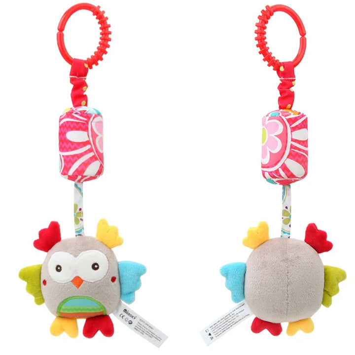 Baby Hanging Rattles Soft Sensory Learning Toy Plush Animals Stroller Infant Car Bed Crib Travel Activity for Babies Toddlers