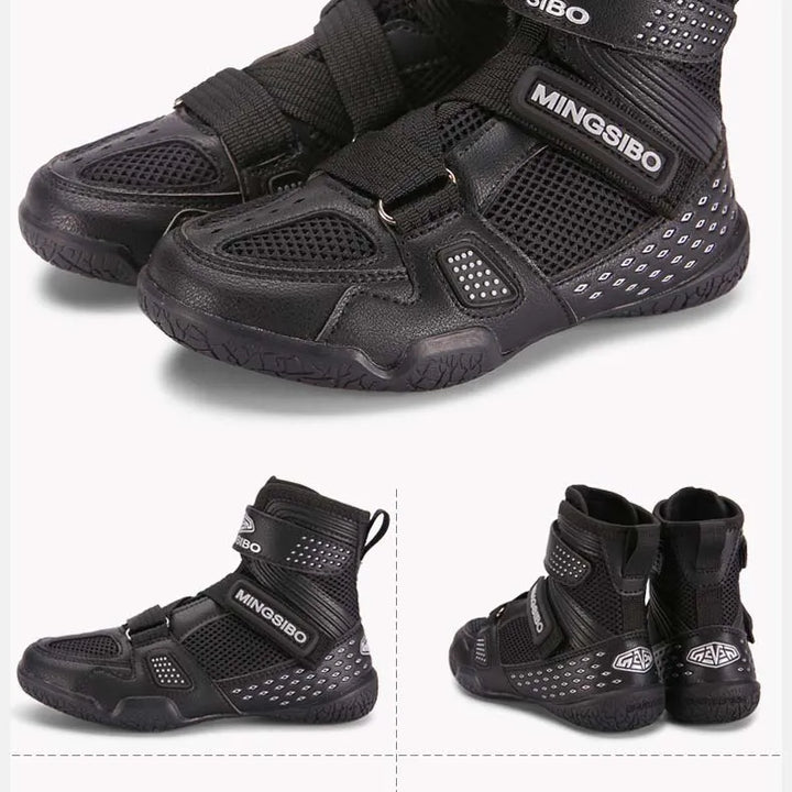 High-top  Boxing Shoes Designed For Children wrestling Shoes Breathable and Comfortable Children's Fight Boots30-38