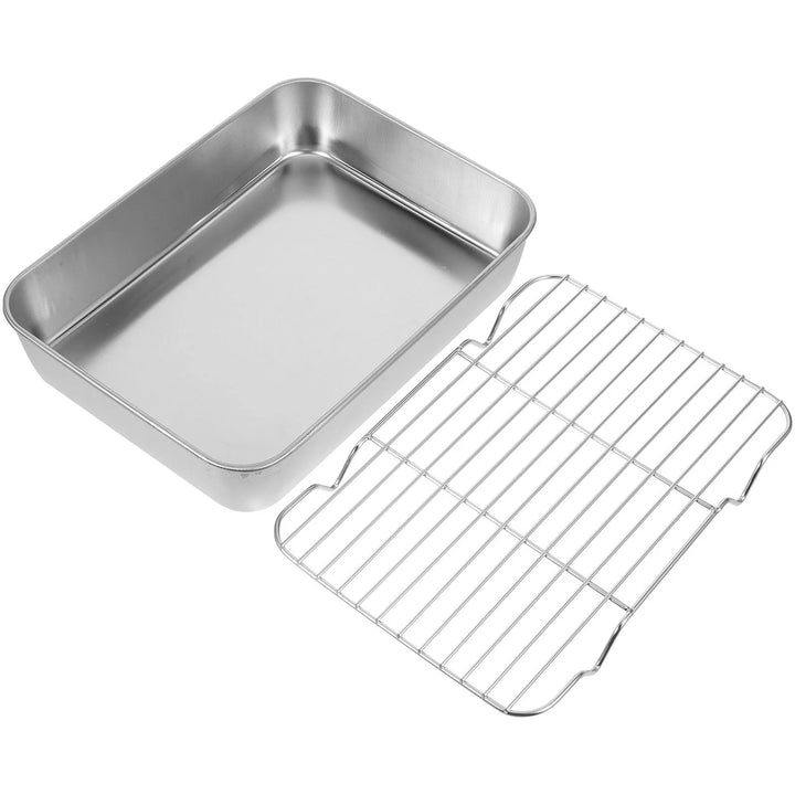 Stainless Steel Baking Tray Oven Pan Rack Cooling Mesh Cookie Plate Baking Dishes Roasting Pan Food Grade Wear Resistant